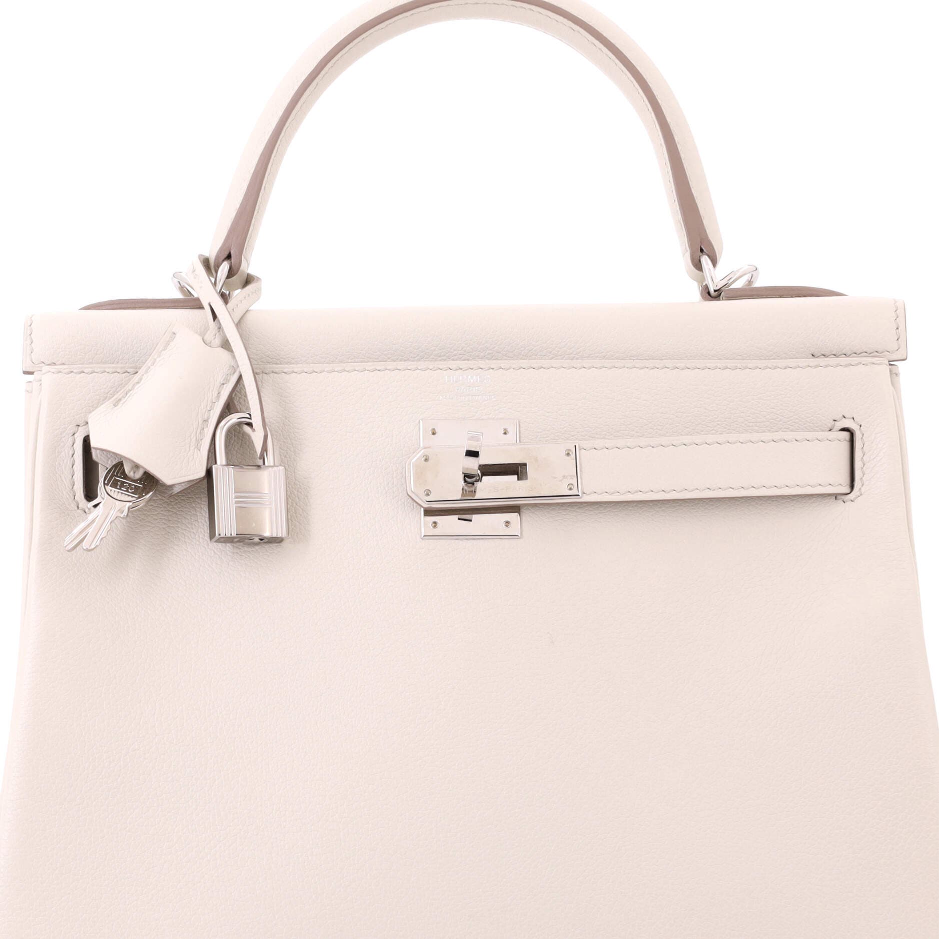 Pre-Owned Hermes Kelly Handbag Light Evercolor with Palladium Hardware 28, Alternate, color, Beton