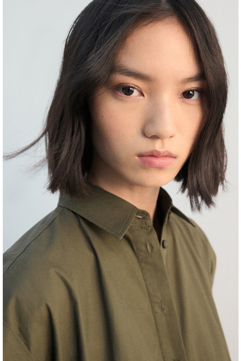Tie Belt Shirtdress, Alternate, color, KHAKI GREEN