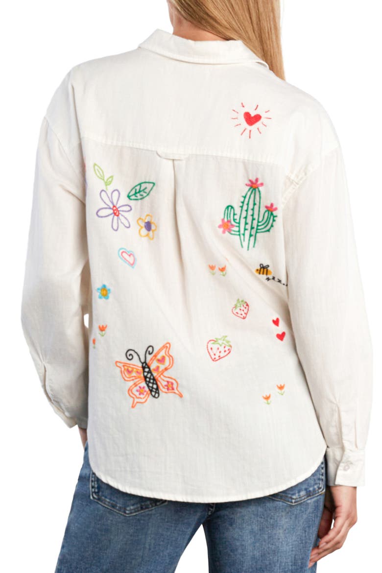 Moonflower Embroidered Shirt, Alternate, color, WHITE FLOWER