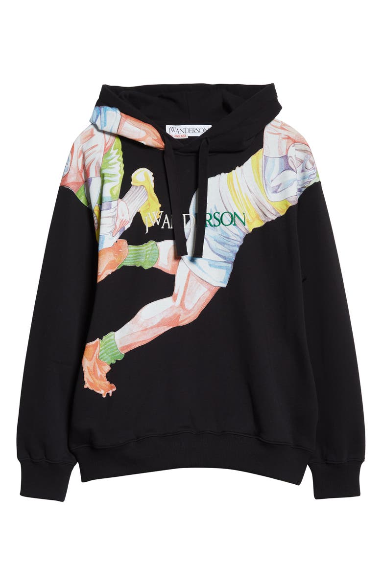JW Anderson x Pol Anglada Embroidered Rugby Team Graphic Hoodie, Alternate, color, 