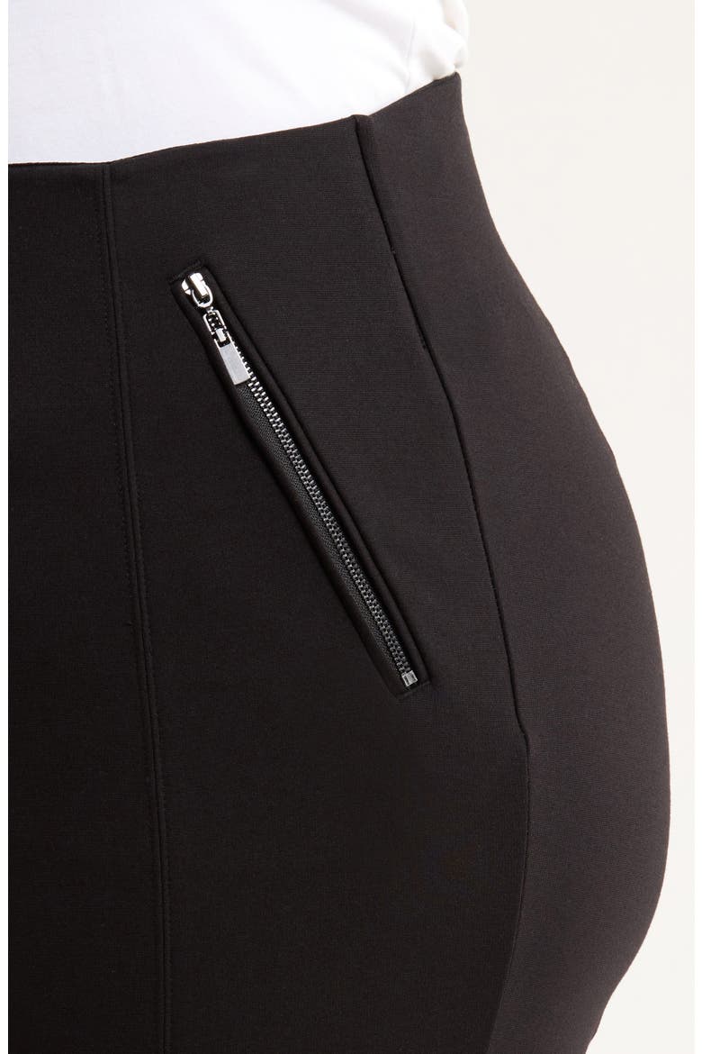 Zip Pocket Slit Hem Pants, Alternate, color, BLACK
