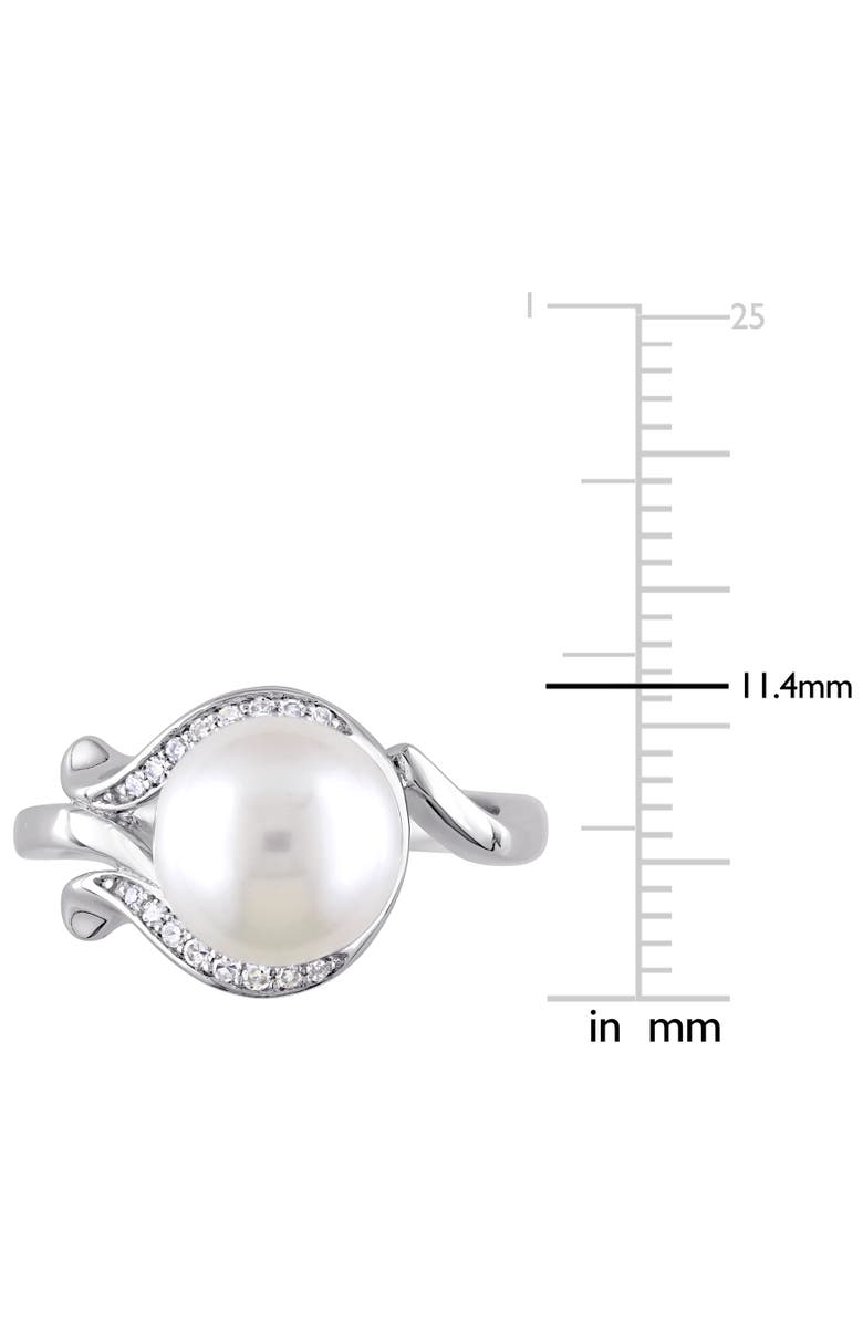 Julianna B. Pearl & Diamond Accent Ring 10k, Alternate, color, Cultured Pearl