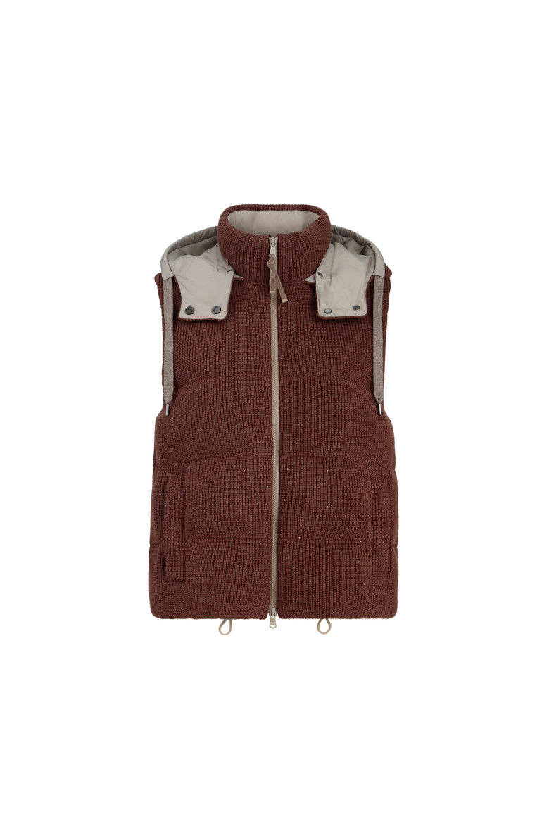 Knit down vest, Alternate, color, Bordeaux