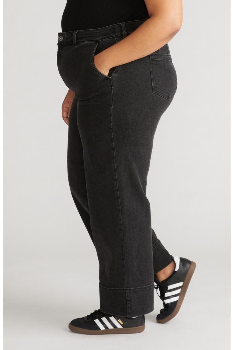 Carol High Waist Stretch Wide Leg Jeans, Alternate, color, BROKEN BLACK