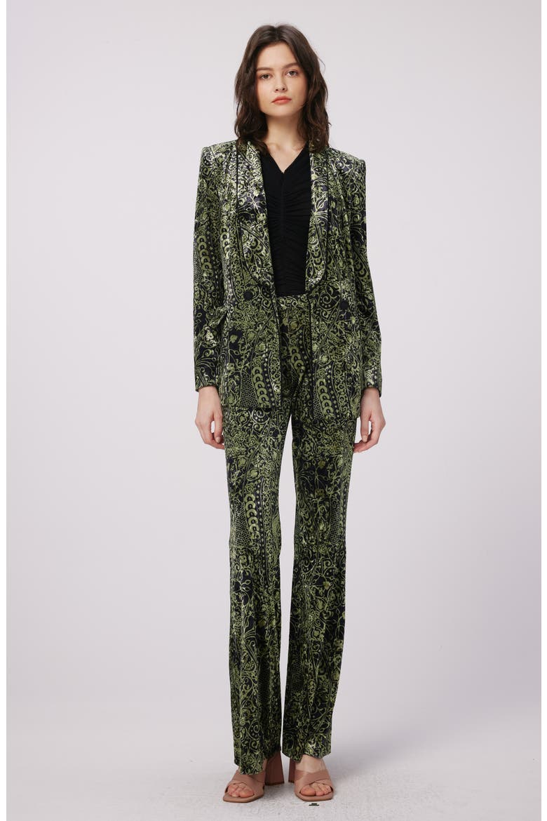 Chiana Paisley Velvet Jacket, Alternate, color, LACED UP