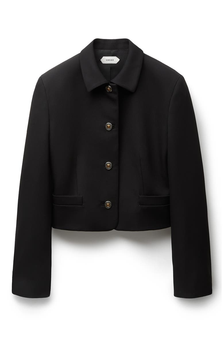 Wool Grain de Poudre Jacket, Main, color, BLACK