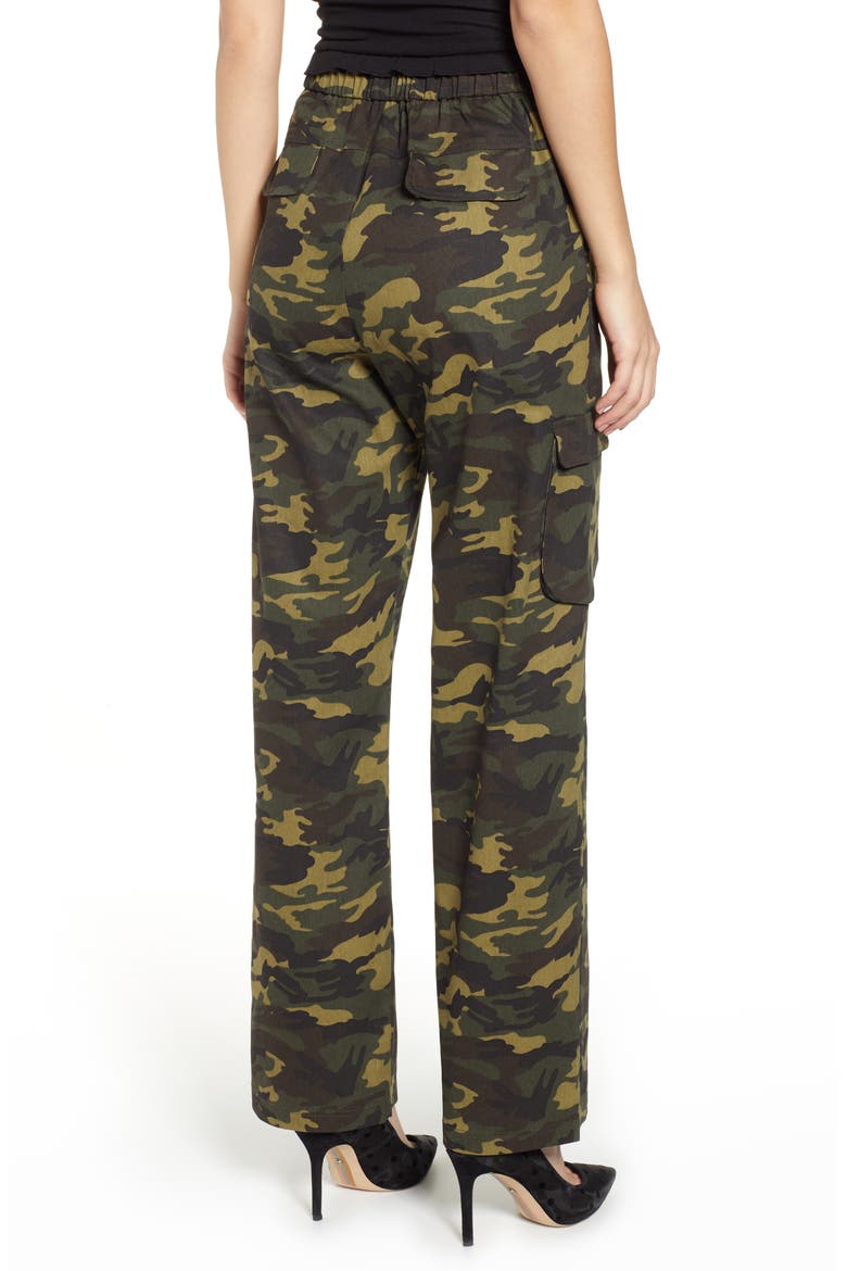 Keegan High Waist Straight Leg Pants, Alternate, color, GREEN CAMO