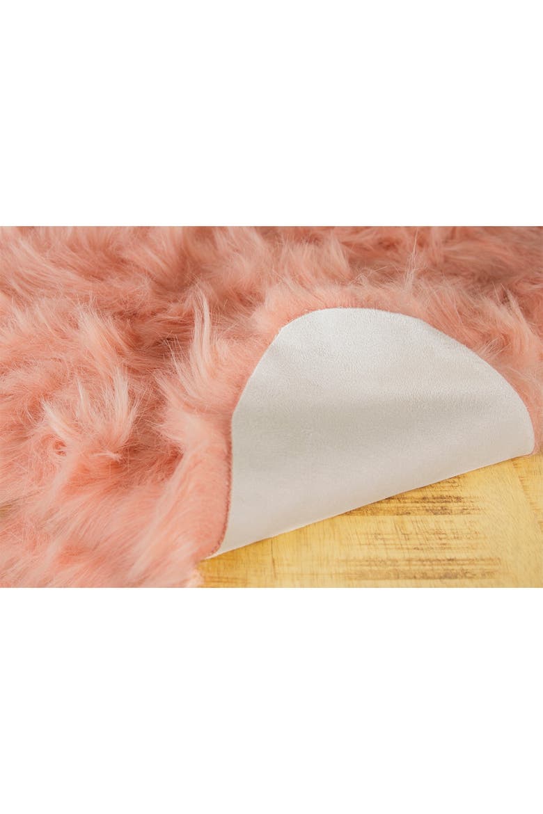 Hudson Faux Sheepskin Rug - 2ft x 3ft - Dusty Rose, Alternate, color, DUSTY ROSE