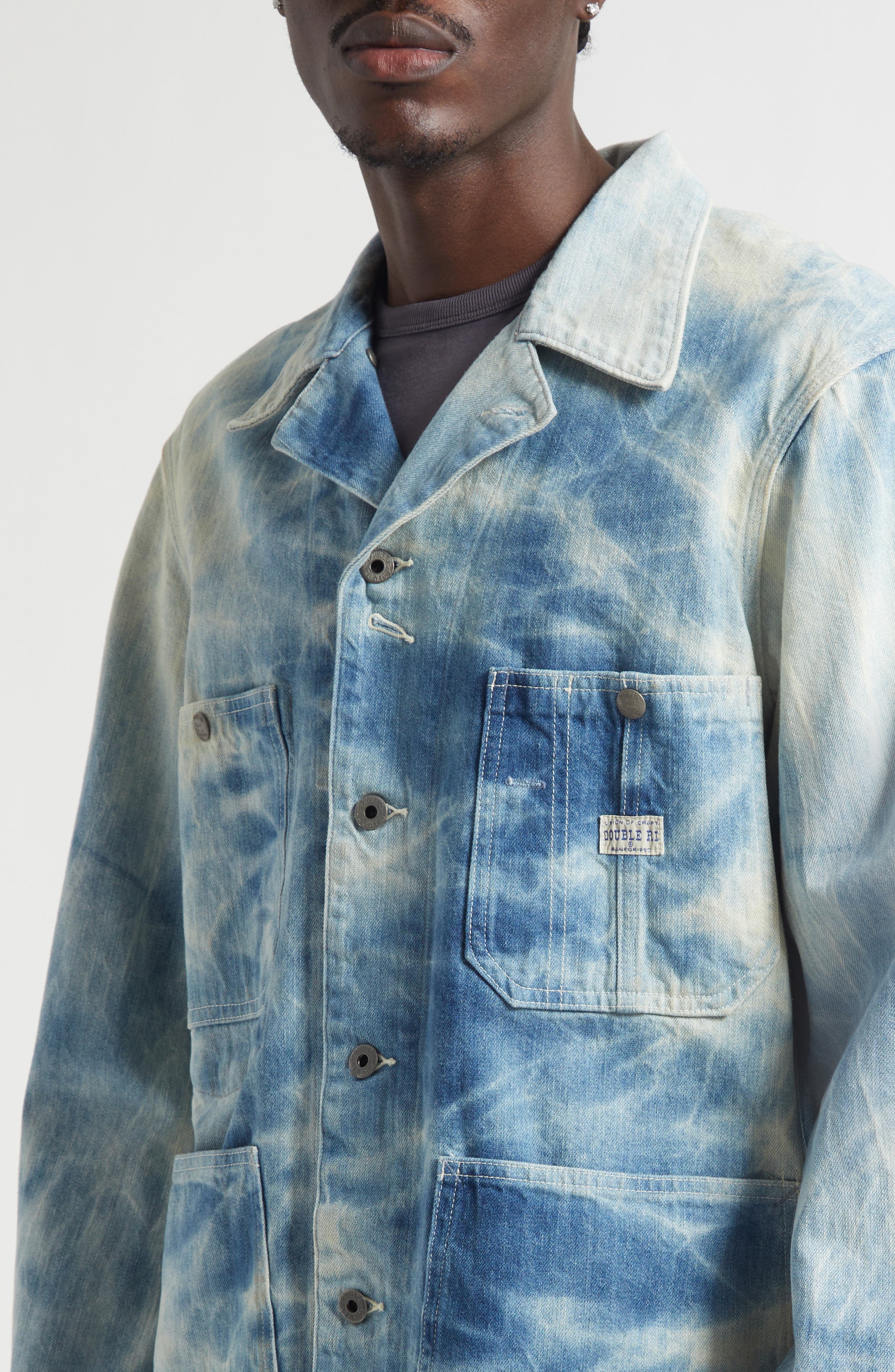 Double RL Indigo Denim Engineer Jacket (Men) | Nordstrom