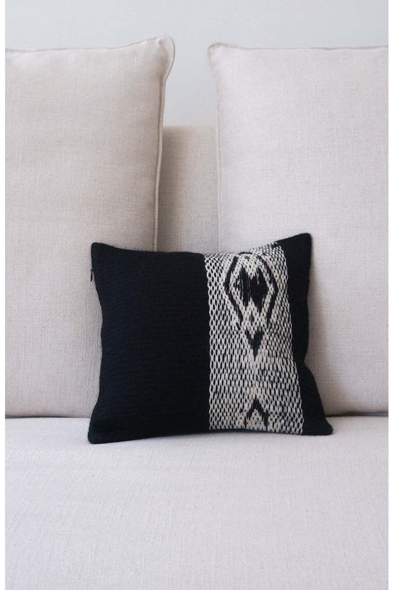 Diagonal Square Pillow 12" x 12", Main, color, Black/ivory