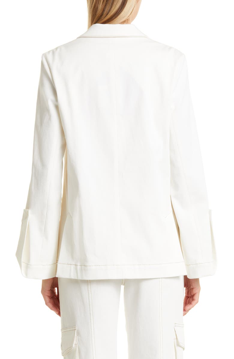 TWP Split Sleeve Stretch Cotton Blazer, Alternate, color, Off White