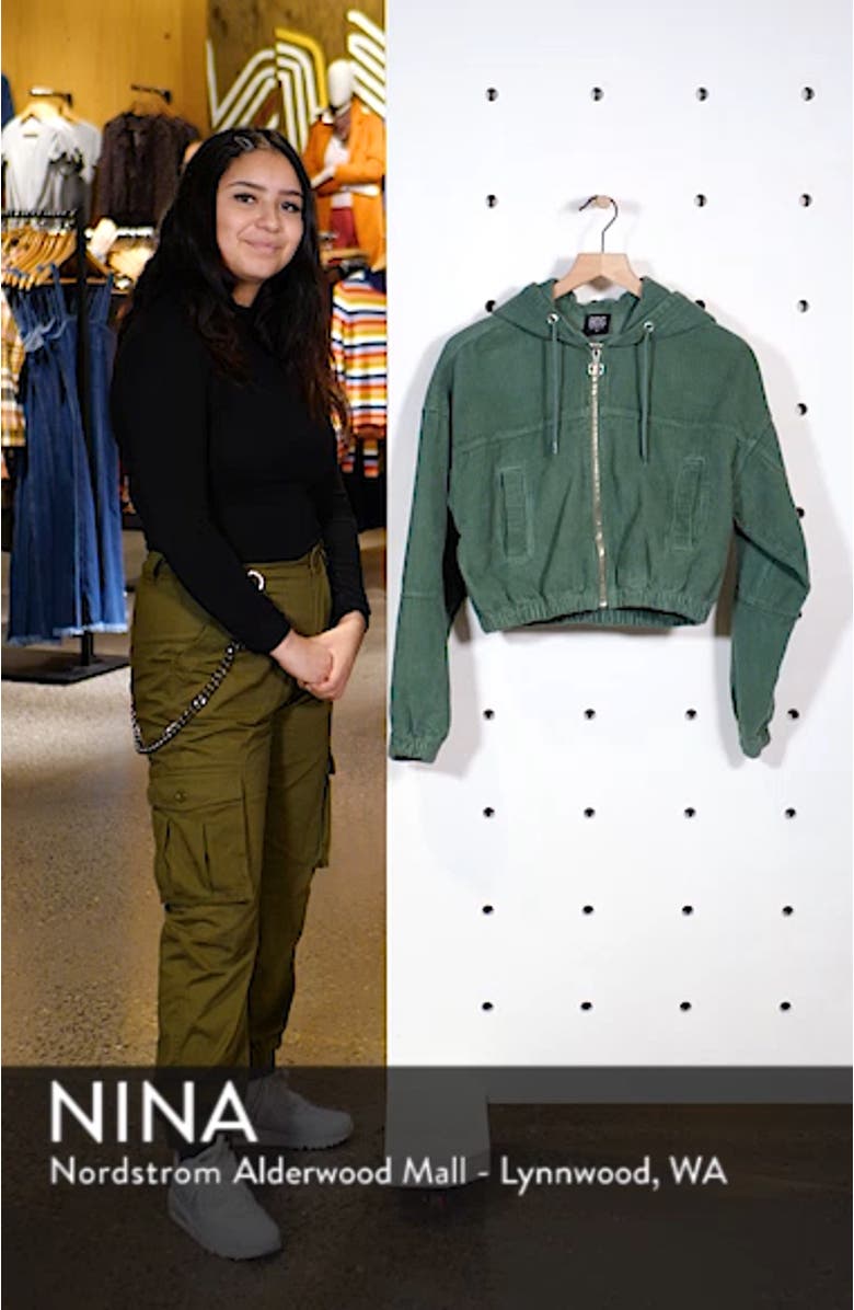 Crop Corduroy Bomber Jacket, sales video thumbnail