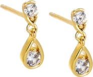 BY ADINA EDEN CZ Teardrop Duo Stud Earring