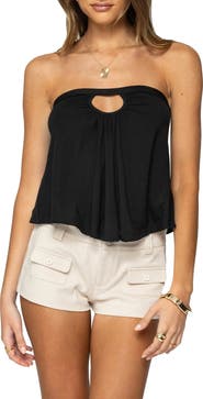 EDIKTED Vera Keyhole Open Back Strapless Top