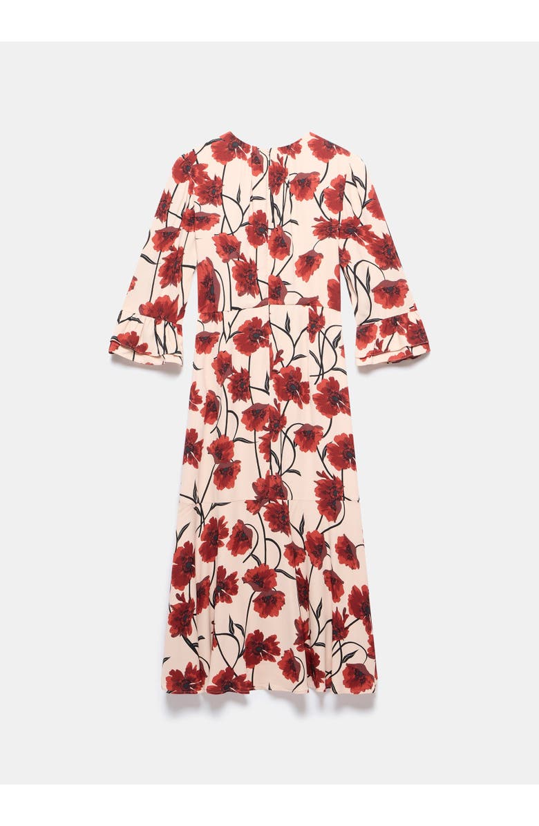 MINT VELVET Floral Print Midi Dress, Alternate, color, Taupe