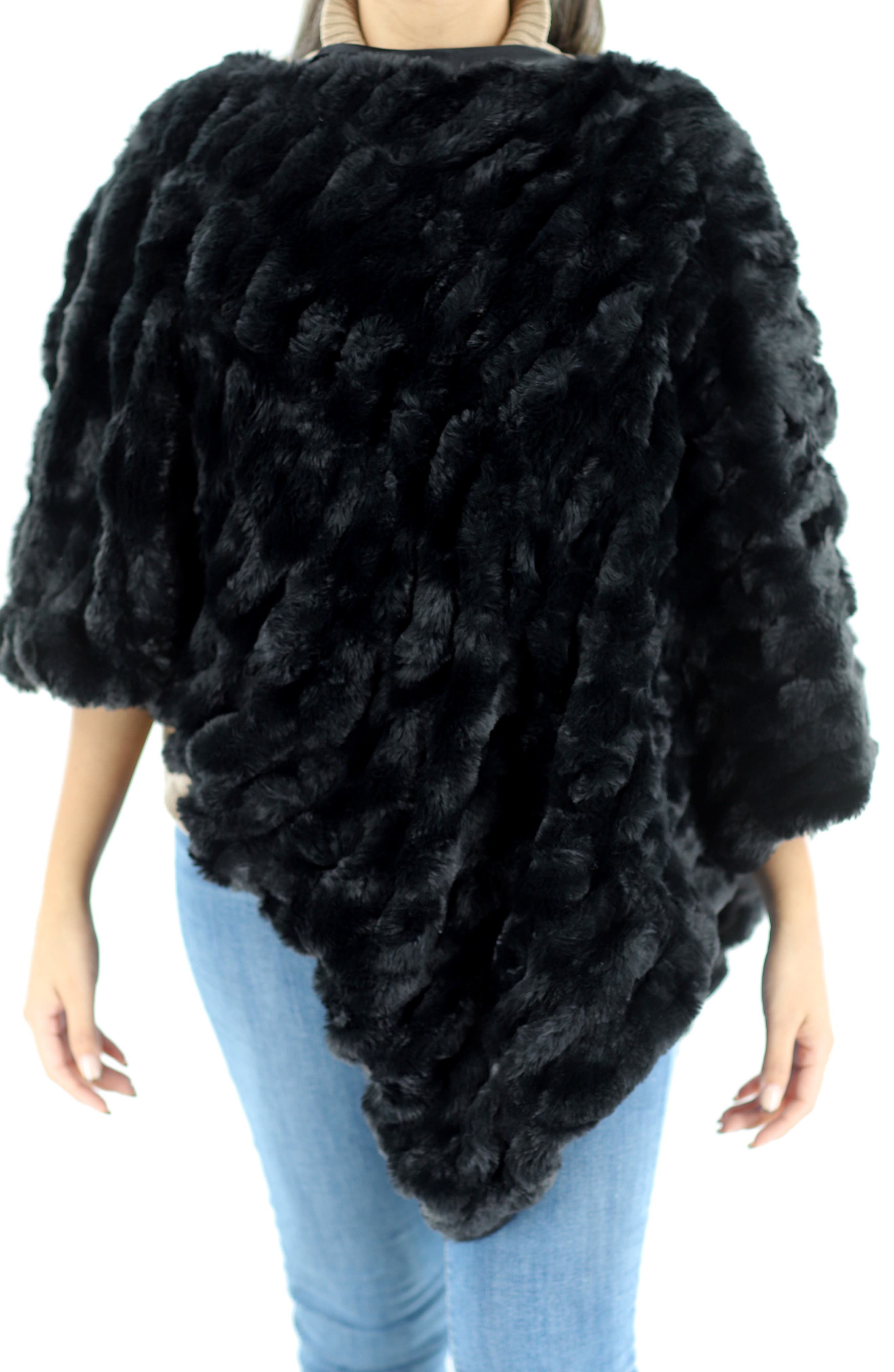 La Fiorentina Faux Fur Poncho