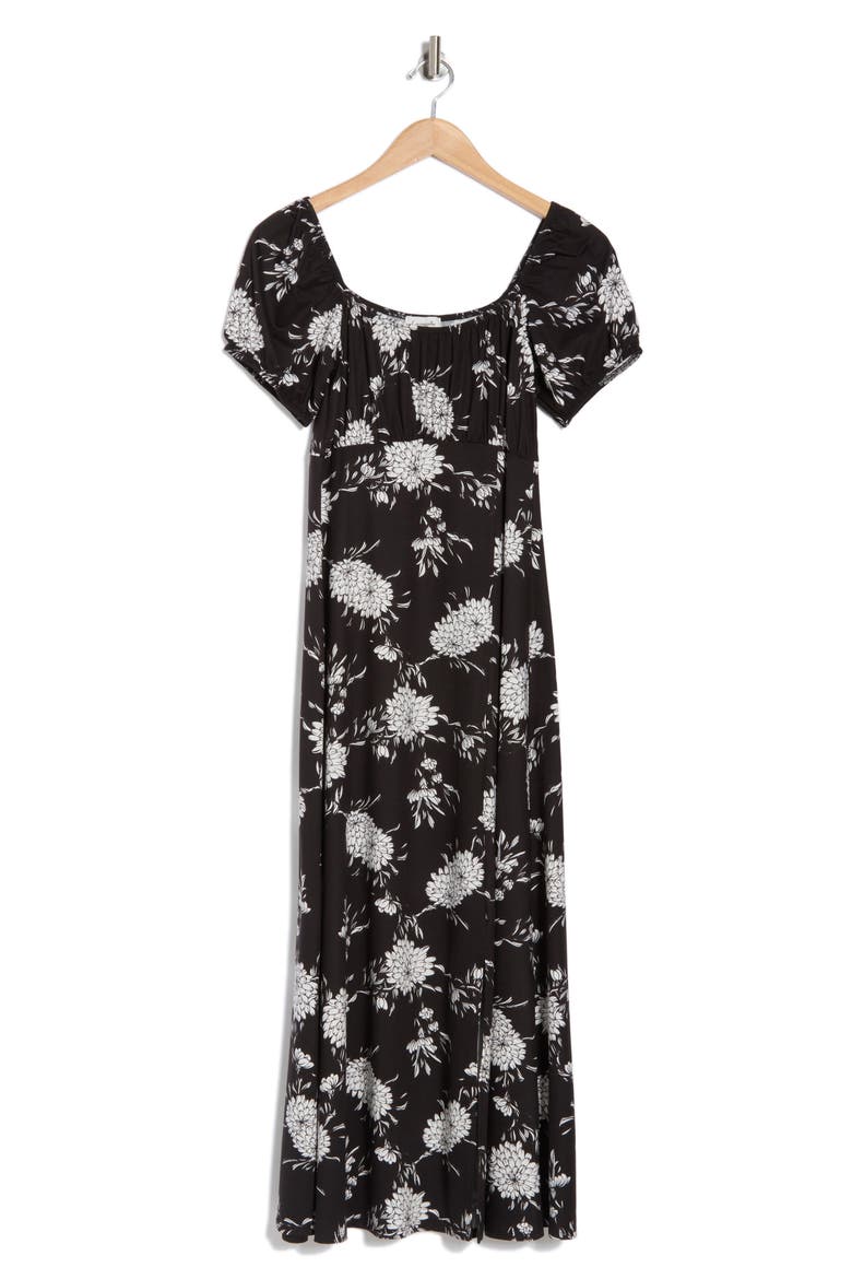 Ruched Midi Dress, Alternate, color, BLACK