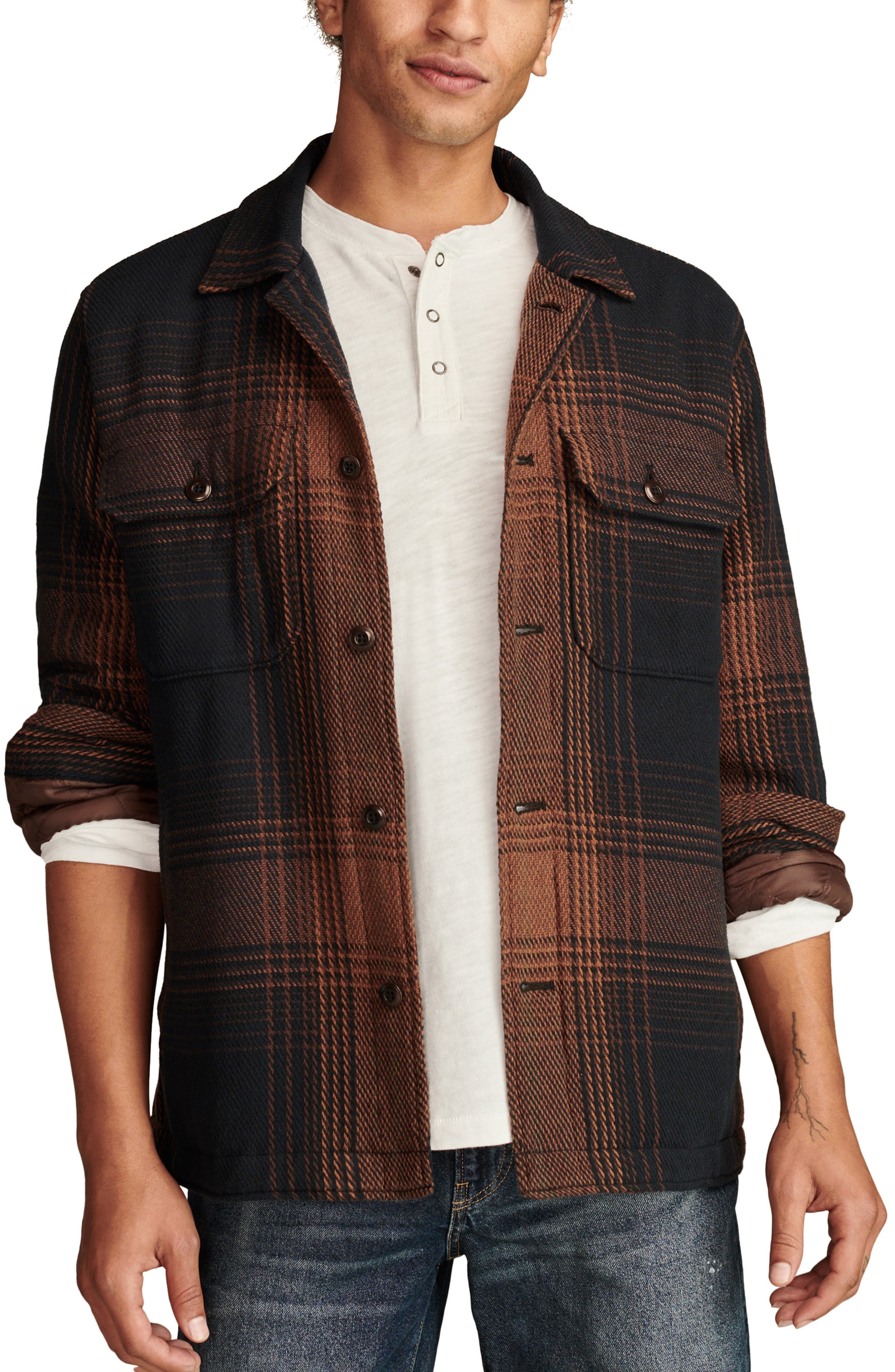 Plaid Cotton Button-Up Shirt Jacket