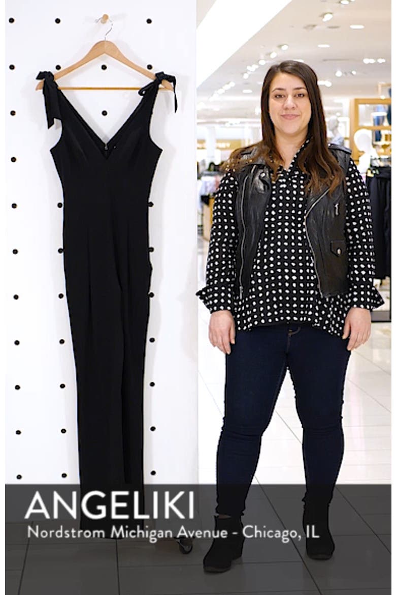 Maira Tie Shoulder Crepe Jumpsuit video