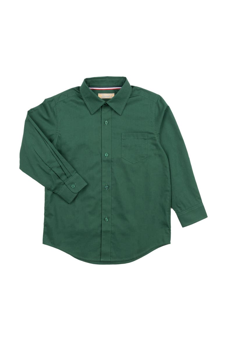 Boys Long Sleeve Dress Shirt, Alternate, color, GREEN
