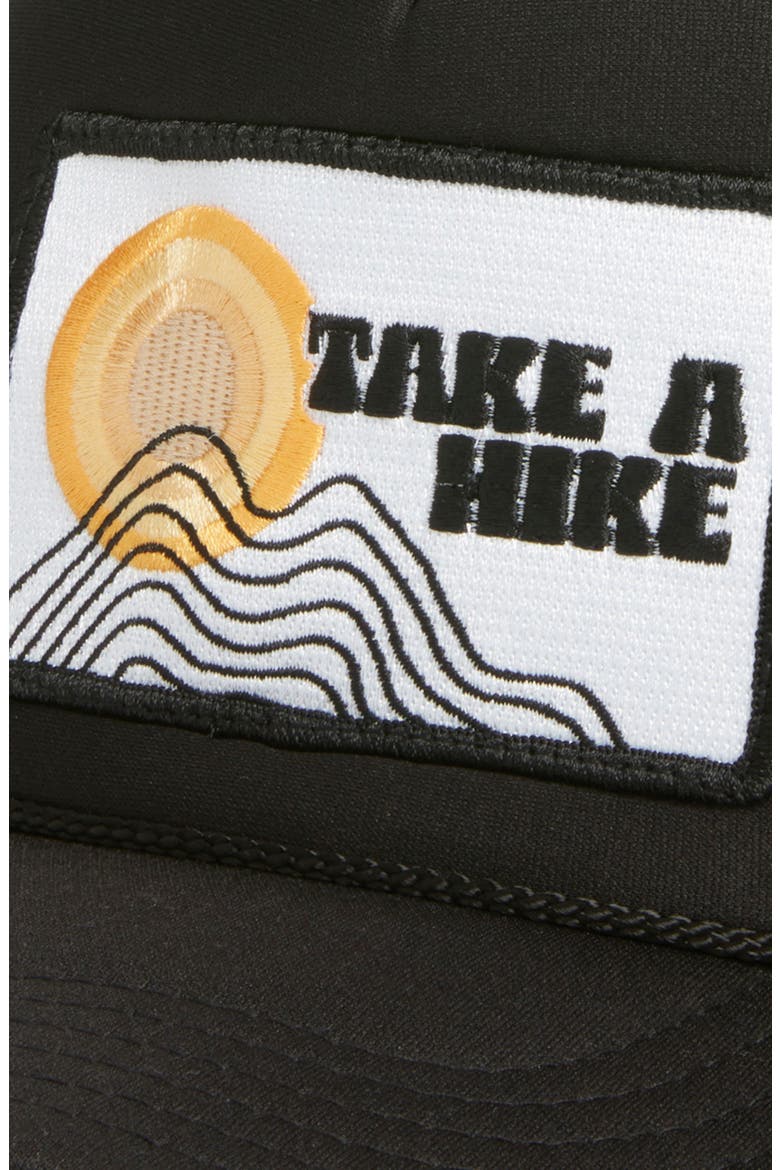 Take a Hike Patch Trucker Hat, Alternate, color, BLACK