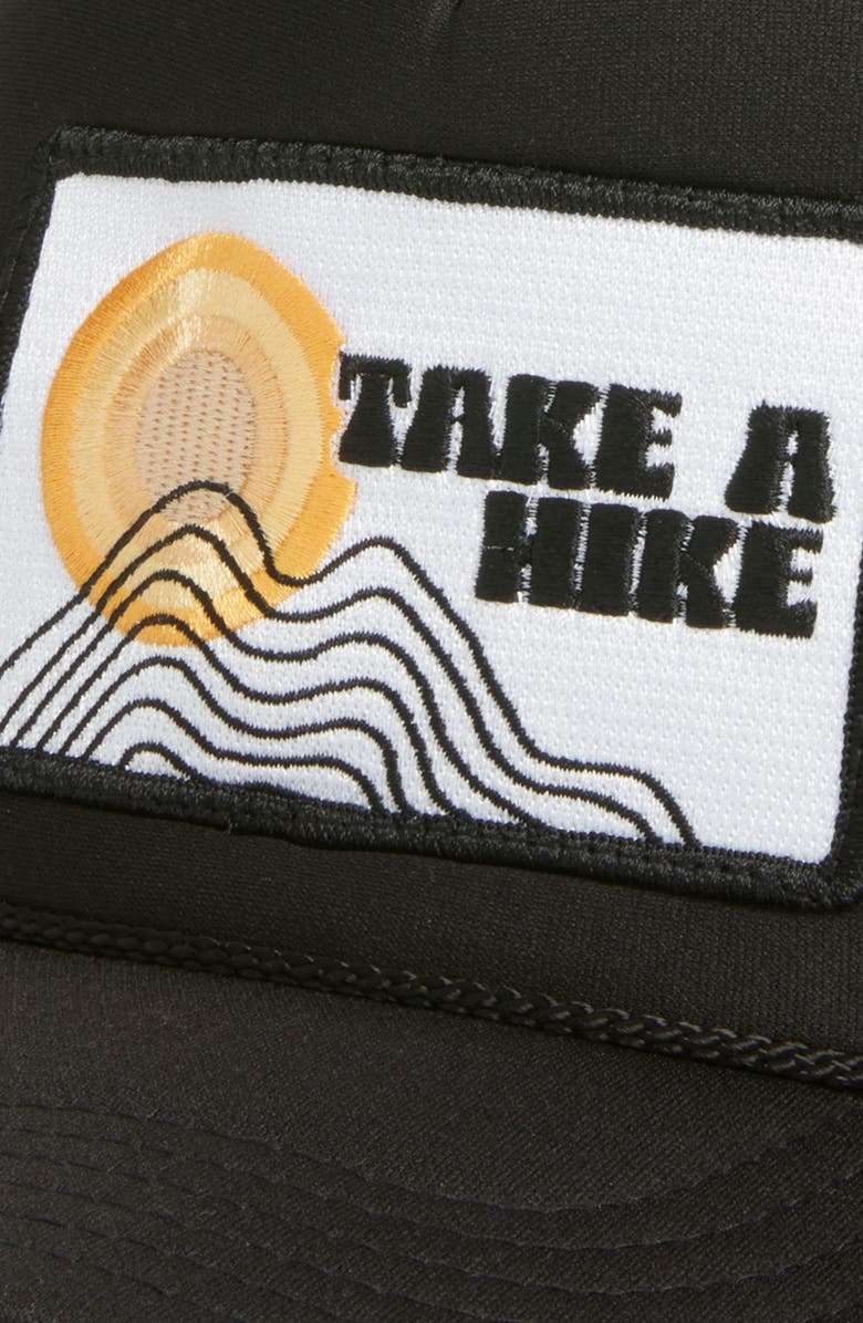 Friday Feelin’ Take a Hike Patch Trucker Hat, Alternate, color, Black