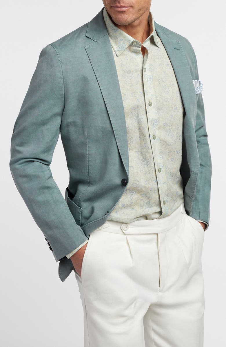 David Donahue The Jackson Soft Green Cotton & Linen Sport Coat, Alternate, color, Beach Glass