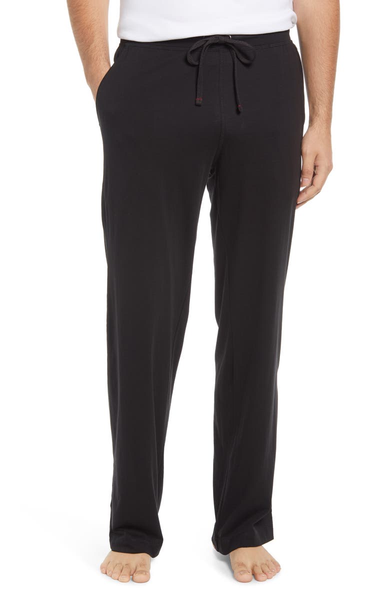 Daniel Buchler Peruvian Pima Cotton Lounge Pants, Main, color, Black