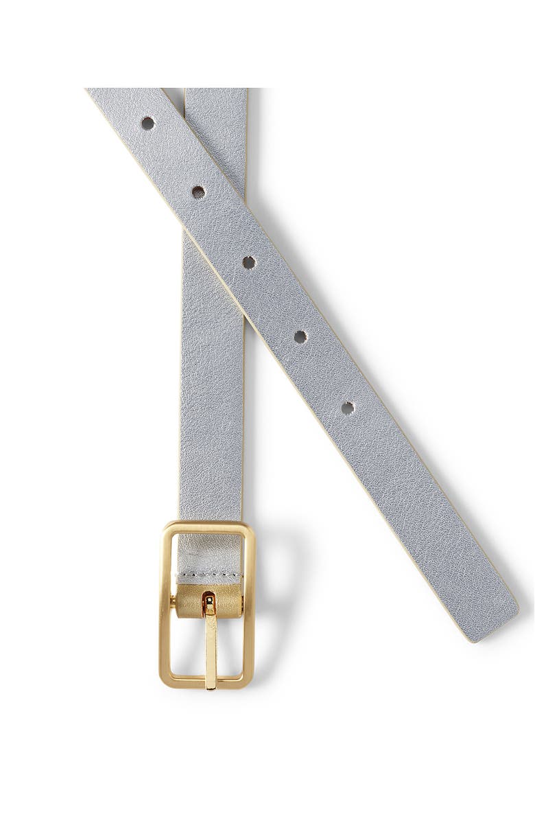Lands' End Reversible Skinny Belt, Alternate, color, Light Gold/Silver