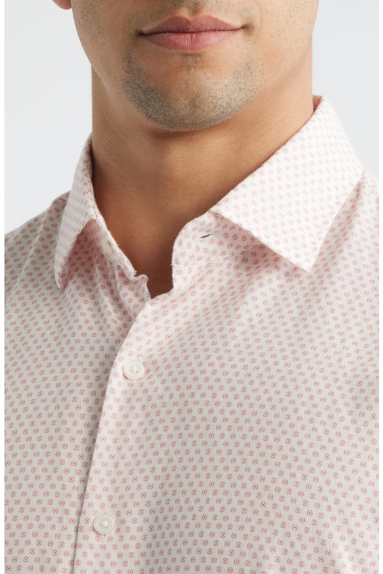 Tamarama Medallion Print Short Sleeve Cotton & Lyocell Button-Up Shirt, Alternate, color, VENETIAN PINK