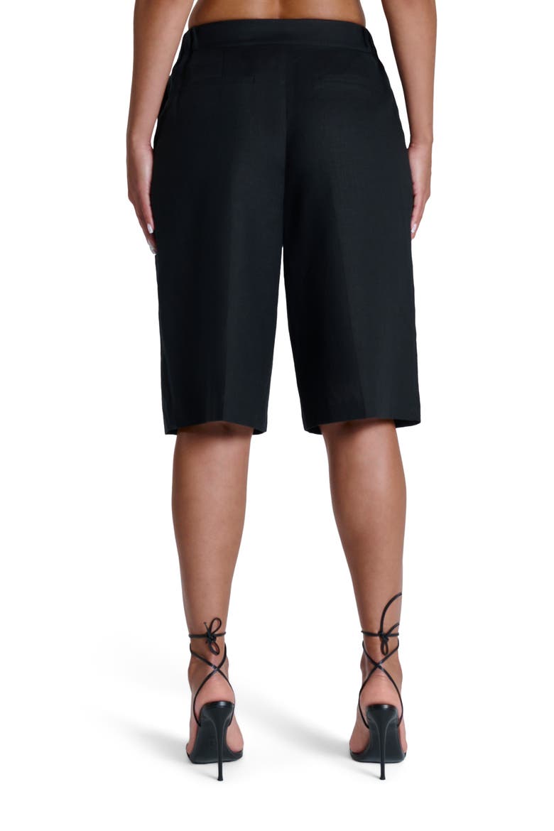 Linen Suiting Shorts, Alternate, color, BLACK