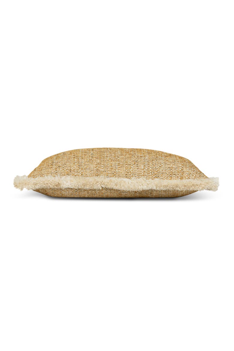 Golden Hour Textured Fringed Indoor & Outdoor Woven Accent Pillow, Alternate, color, Fringed
