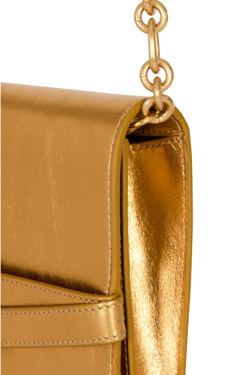 Balmain Shuffle Wallet in Lamb Leather, Alternate, color, Gold