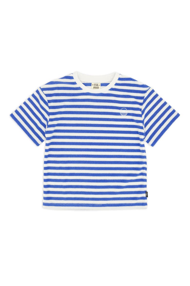Kids' Hang Around Stripe Terry T-Shirt, Main, color, MARINA BLUE