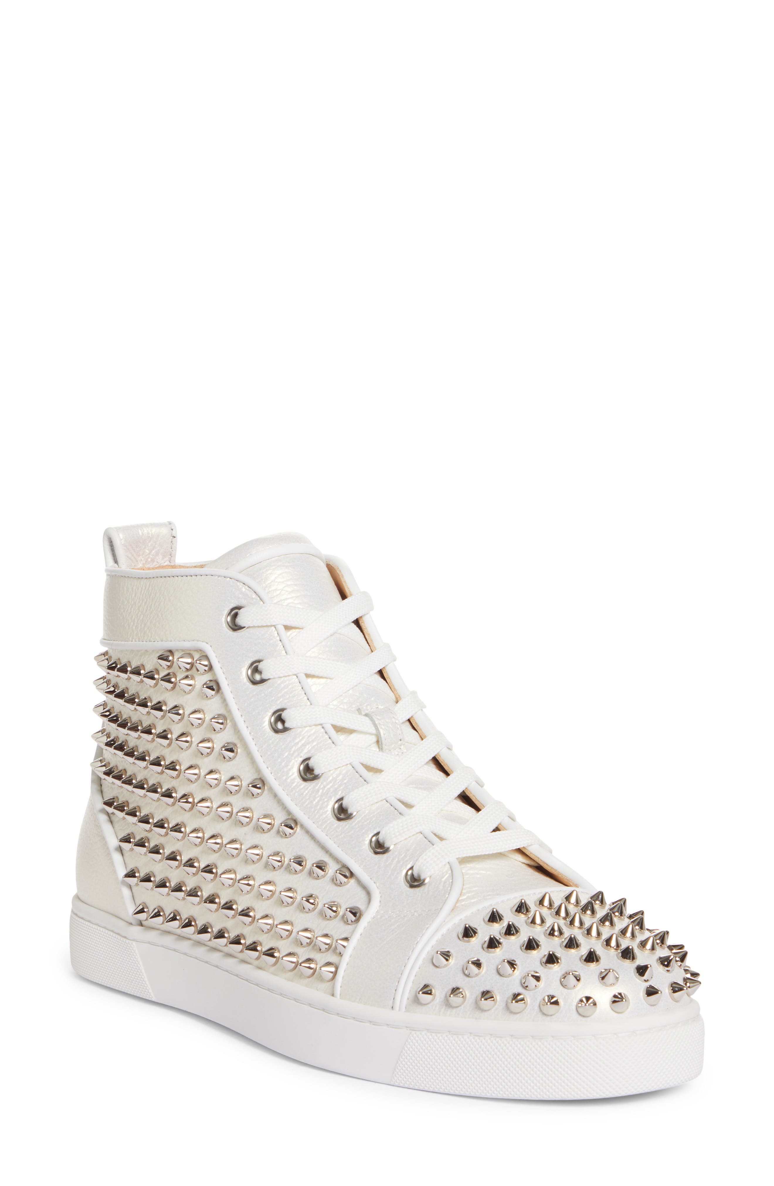Christian Louboutin Louis Orlato Spike High Top Sneaker, Main, color, 