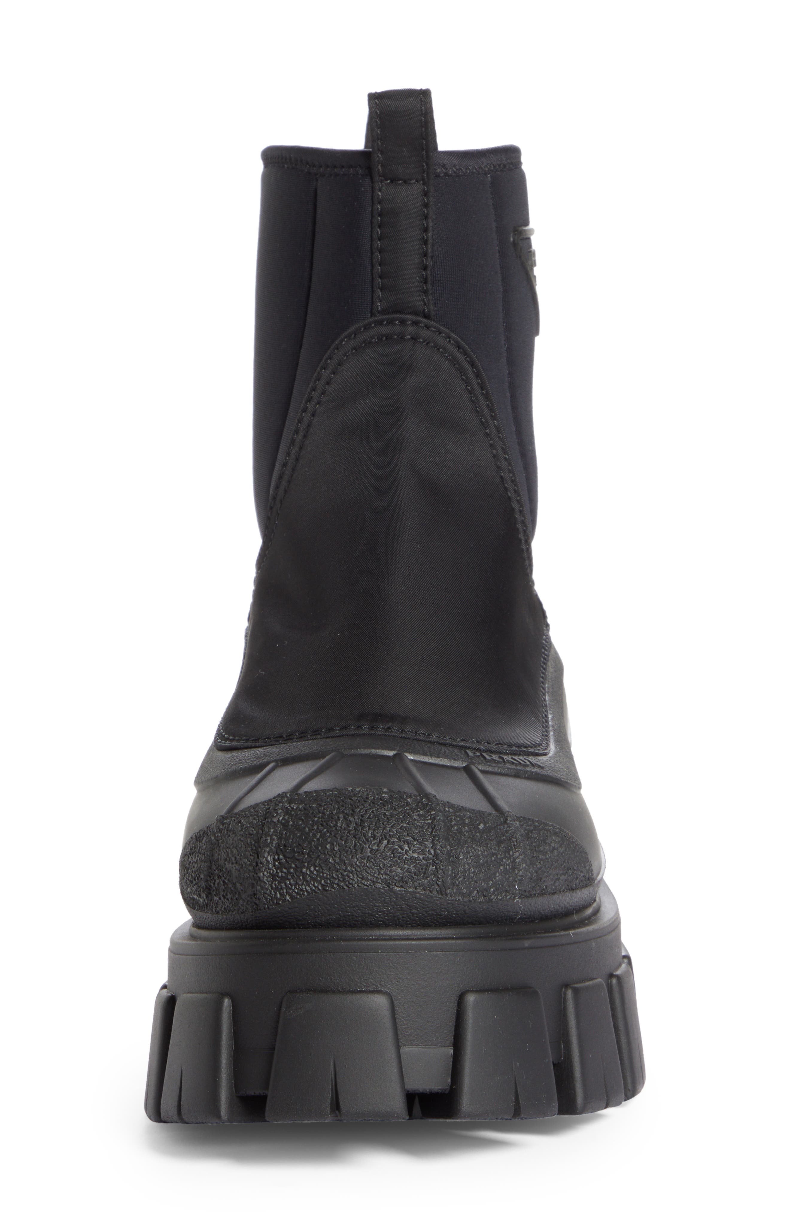 Prada Logo Monolith Duck Boot, Alternate, color, 