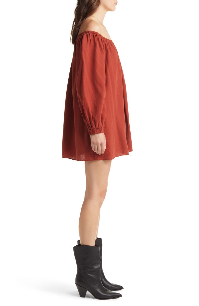 Treasure & Bond Shirred Off the Shoulder Minidress, Alternate, color, 