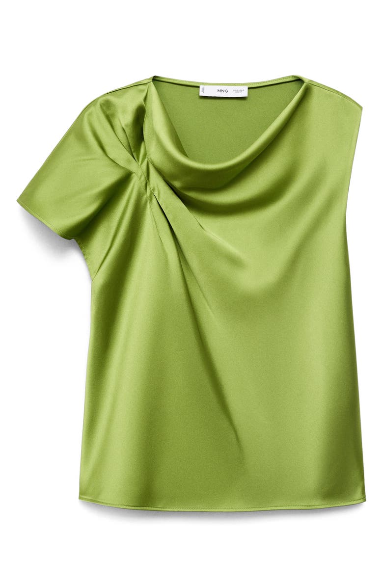 MANGO Draped Cowl Neck Satin Top, Alternate, color,