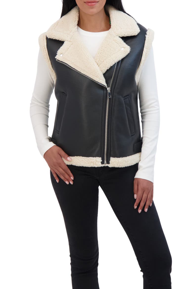 Faux Shearling Moto Zip Vest (Women) | Nordstromrack