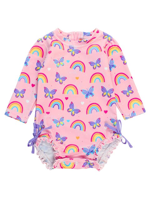 Baby Girls Long Sleeve UPF50+ One Piece Rash Guard