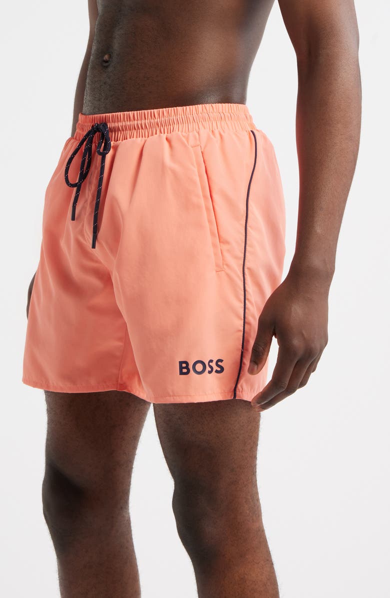 BOSS Starfish Volley Swim Trunks, Alternate, color, Bright Pink