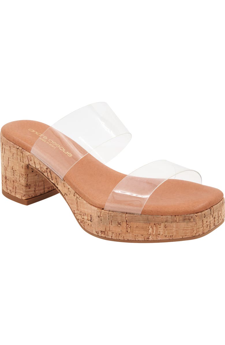 André Assous Cairo Platform Sandal, Main, color, Clear