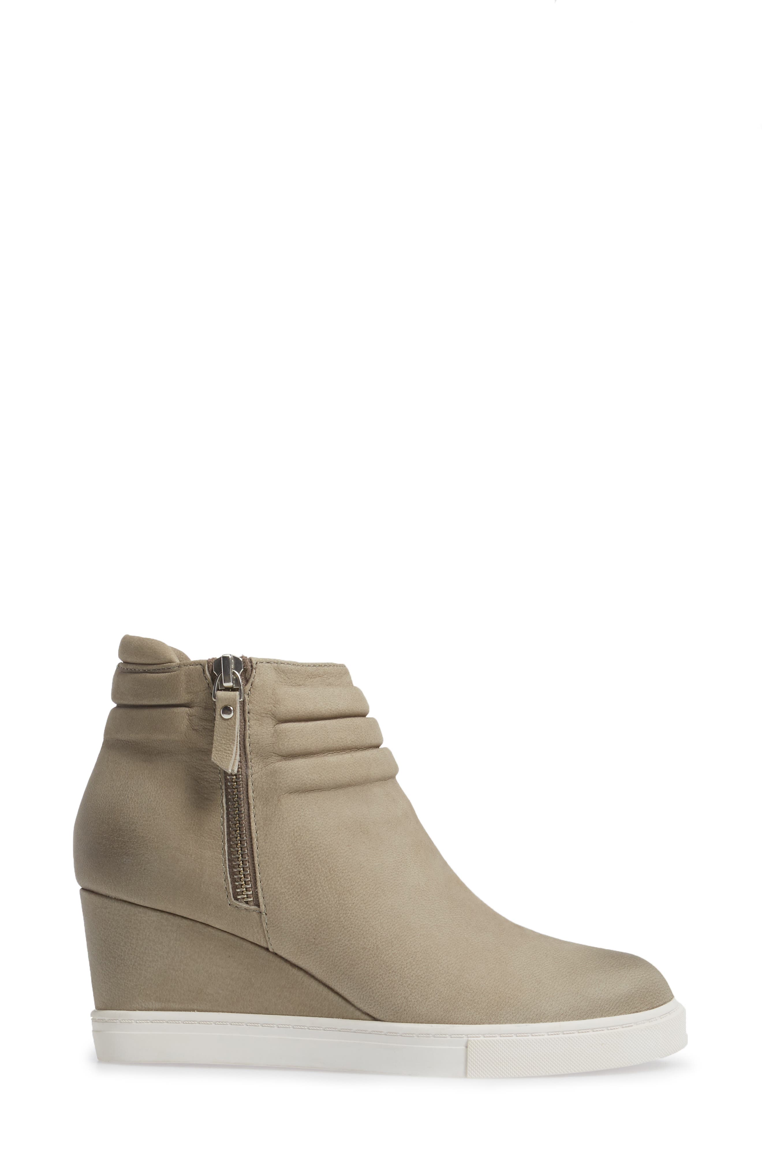 Linea Paolo Frieda Wedge Bootie, Alternate, color, Dark Grey Leather