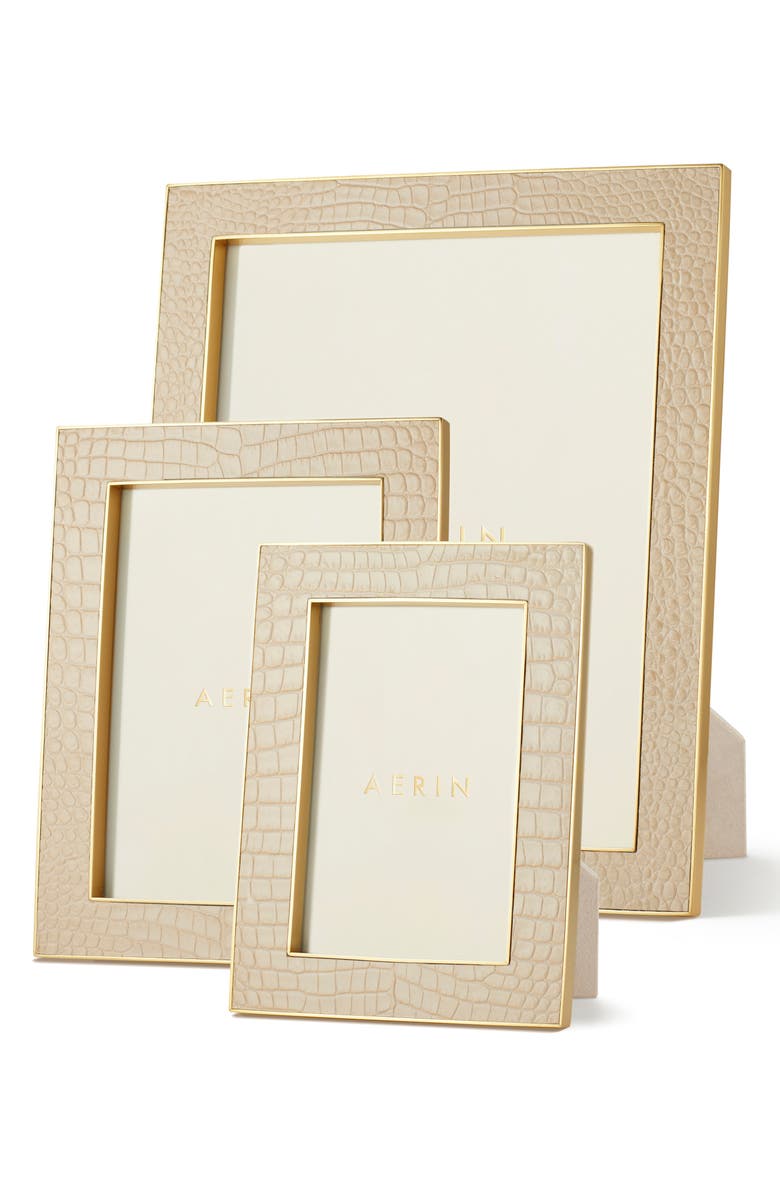 Aerin Classic Croc Embossed Picture Frame, Alternate, color, 