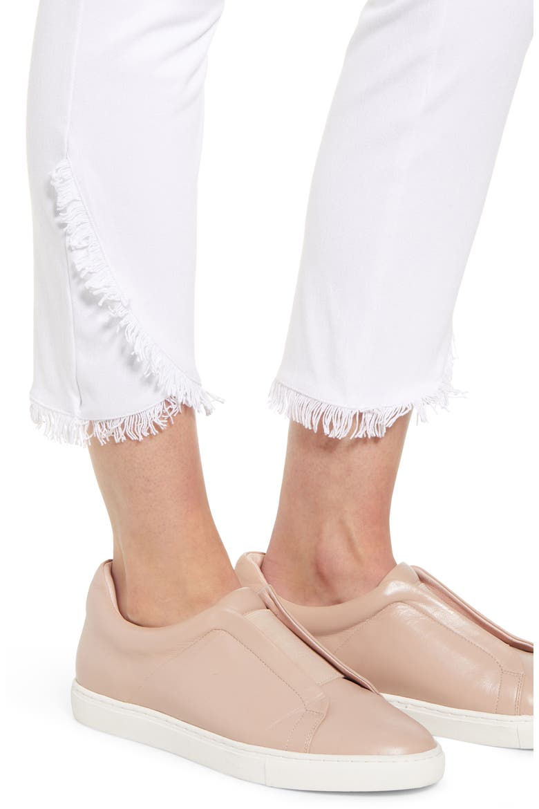 Lyssé Fringe Tulip Hem Denim Leggings, Alternate, color, WHITE