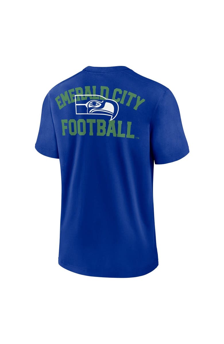 Nike Men's Nike Royal Seattle Seahawks Rewind Slogan T-Shirt, Alternate, color,