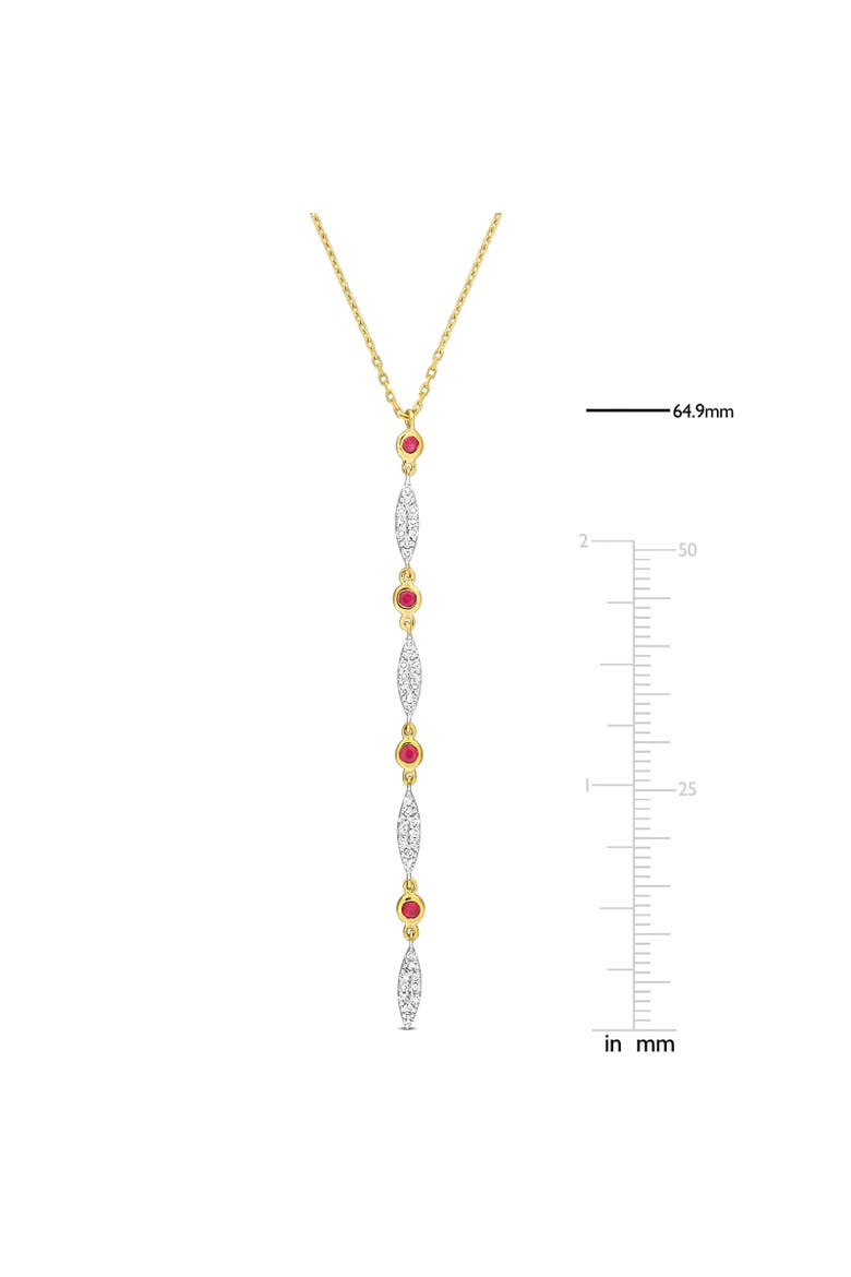 Ruby & Diamond Lariat Necklace 10k, Alternate, color, Ruby