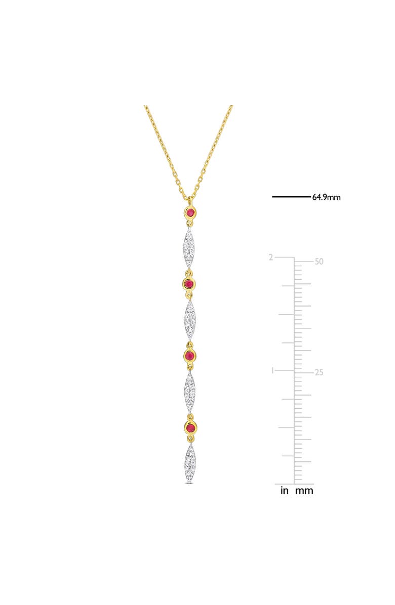 Julianna B. Ruby & Diamond Lariat Necklace 10k, Alternate, color, Ruby
