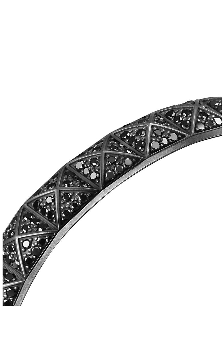 Men's Pyramid Cuff Bracelet in Black Titanium with Black Diamonds, 9.3mm, Alternate, color, BLACK TITANIUM