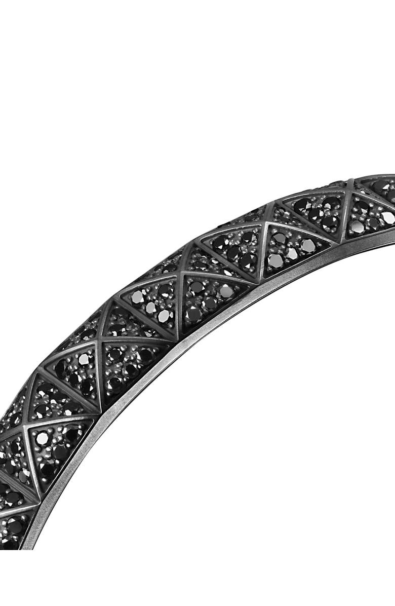 David Yurman Men's Pyramid Cuff Bracelet in Black Titanium with Black Diamonds, 9.3mm, Alternate, color, Black Titanium
